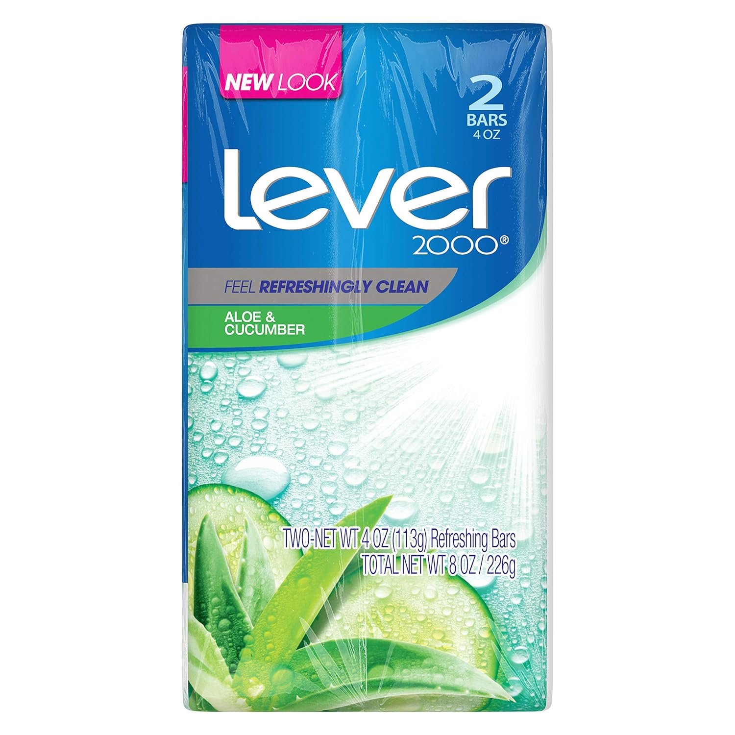Lever 2000 Bar Soap, Aloe & Cucumber, 4 Ounce (Pack of 2) Hover