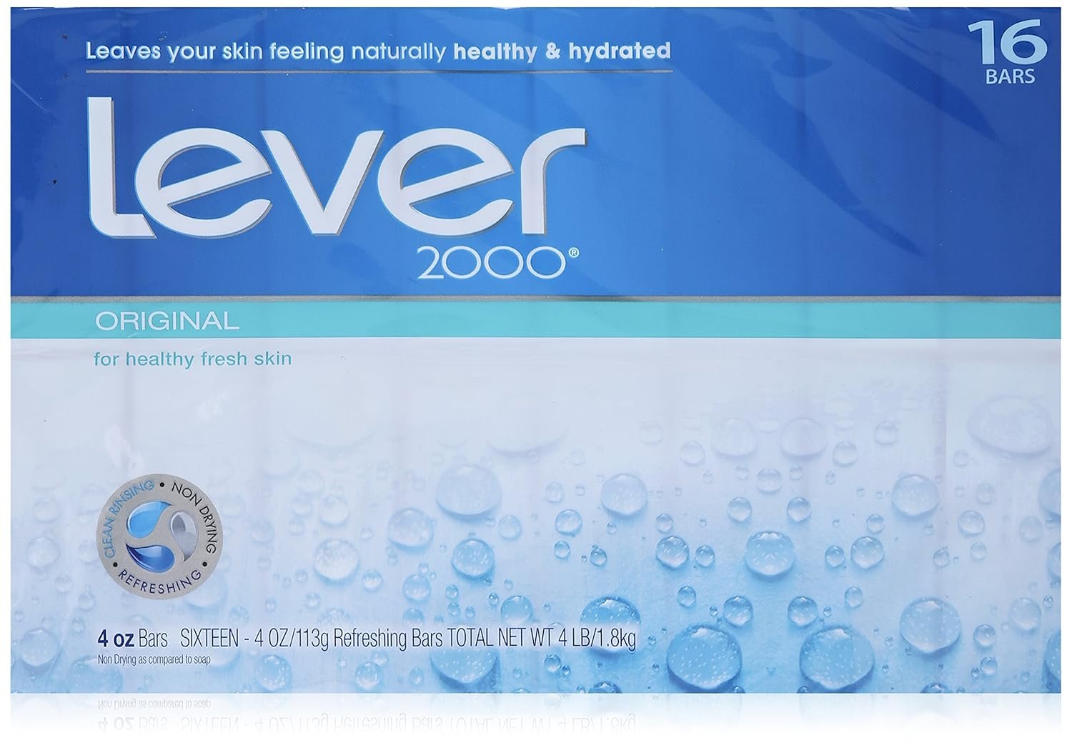 
Lever 2000 Moisturizing Bar, Perfectly Fresh Original, 4-ounce Bars in 16-count Package